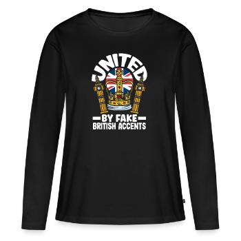 Unis par de faux accents britanniques - T-shirt manches longues Premium bio Femme - noir - Devant - Julia (174cm)