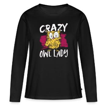Owlets Nocturnal Bird Lover Owl Lady Birds Of Prey - Women's Premium Organic Long Sleeve Shirt - black - Front - Julia (174cm)