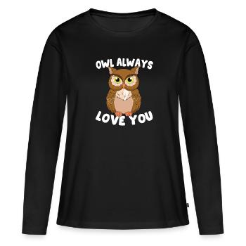 Owl Always Love You Owlets Nocturnal Birds Of Prey - Women's Premium Organic Long Sleeve Shirt - black - Front - Julia (174cm)