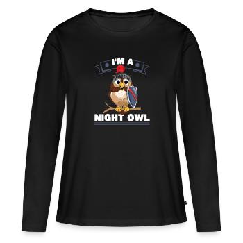 I'm A Knight Owl Birds Of Prey Owlets Enthusiast - Women's Premium Organic Long Sleeve Shirt - black - Front - Julia (174cm)