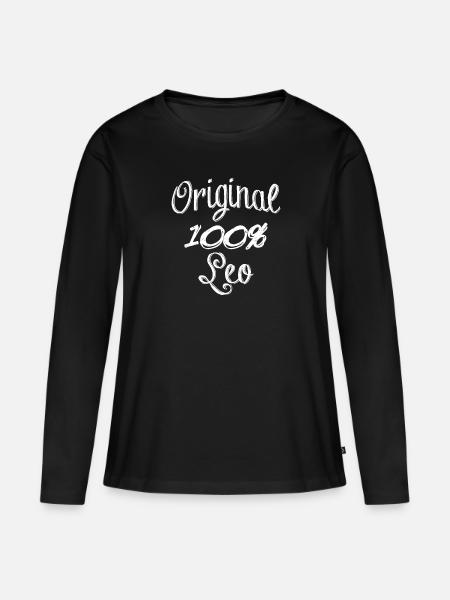 Original 100% Leo - Frauen Premium Bio Langarmshirt - Schwarz