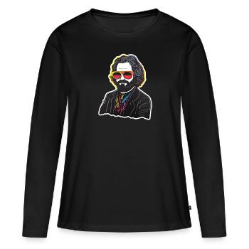 Le communisme a quitté le marxisme Karl Marx - T-shirt manches longues Premium bio Femme - noir - Devant - Julia (174cm)