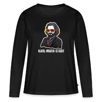 Le communisme a quitté le marxisme Karl Marx - T-shirt manches longues Premium bio Femme - noir - Devant - Julia (174cm)