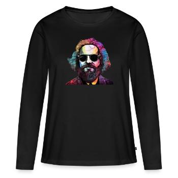 Le communisme a quitté le marxisme Karl Marx - T-shirt manches longues Premium bio Femme - noir - Devant - Julia (174cm)