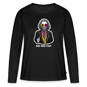 Le communisme a quitté le marxisme Karl Marx - T-shirt manches longues Premium bio Femme - noir - Devant - Julia (174cm)