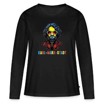 Le communisme a quitté le marxisme Karl Marx - T-shirt manches longues Premium bio Femme - noir - Devant - Julia (174cm)