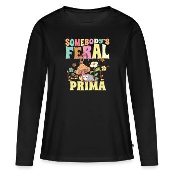 Somebody's Feral Prima Spanish Cousin Wild Family - Frauen Premium Bio Langarmshirt - Schwarz - Vorne - Julia (174cm)