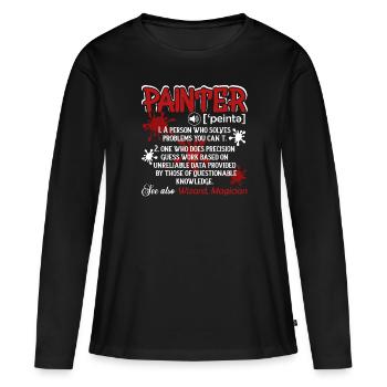 Painter Painter Definition - Women's Premium Organic Long Sleeve Shirt - black - Front - Julia (174cm)