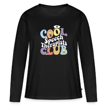 Cool Speech Therapists Club SLP Squad Speech - Frauen Premium Bio Langarmshirt - Schwarz - Vorne - Julia (174cm)