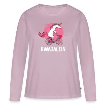 Kwajalein Atoll Marshall Islands Unicorn Bicycle B - Women's Premium Organic Long Sleeve Shirt - dusky pink - Front - Julia (174cm)