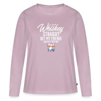 LGBT fier allié J’aime mon whisky hétéro gay - T-shirt manches longues Premium bio Femme - rose poudré - Devant - Julia (174cm)