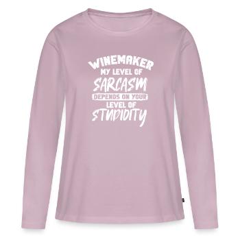 Winzer Wein Spruch für Weinliebhaber - Frauen Premium Bio Langarmshirt - Altrosa - Vorne - Julia (174cm)