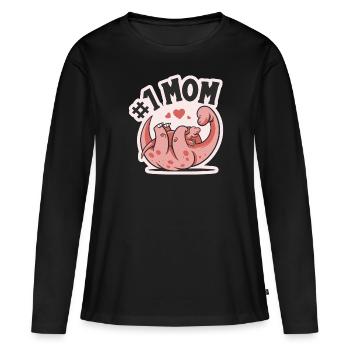 Nummer 1 Mama - Frauen Premium Bio Langarmshirt - Schwarz - Vorne - Julia (174cm)