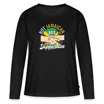 Pas jamaïcain mais voyageur de campagne solidaire - T-shirt manches longues Premium bio Femme - noir - Devant - Julia (174cm)