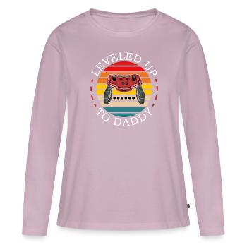 Nerd du jeu nivelé à papa - T-shirt manches longues Premium bio Femme - rose poudré - Devant - Julia (174cm)