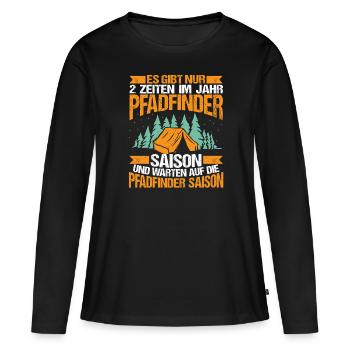 Pfadfinder Zeltlager Pfadfinder Saison - Frauen Premium Bio Langarmshirt - Schwarz - Vorne - Julia (174cm)