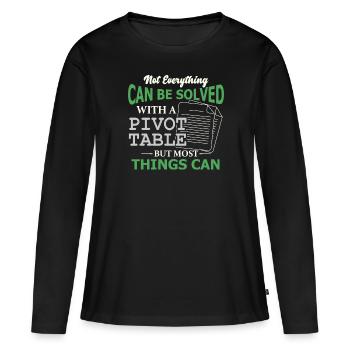 Pivot-Tabelle Tabellenkalkulation Nerd Buchhalter - Frauen Premium Bio Langarmshirt - Schwarz - Vorne - Julia (174cm)