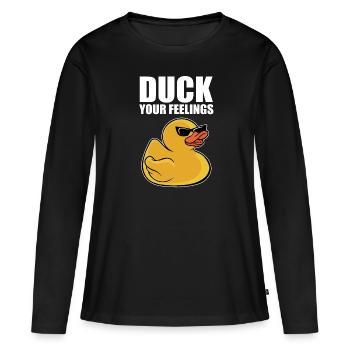 Yellow Bath Duckie Duckling Cool Rubber Duck Your - Frauen Premium Bio Langarmshirt - Schwarz - Vorne - Julia (174cm)