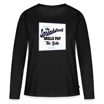 Spreadsheet Skills Pay Bills Accountant - Women's Premium Organic Long Sleeve Shirt - black - Front - Julia (174cm)