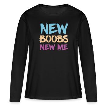 New Boobs New Me Funny Boob Surgery - Women's Premium Organic Long Sleeve Shirt - black - Front - Julia (174cm)