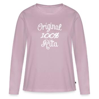 Original 100% Rita - Frauen Premium Bio Langarmshirt - Altrosa - Vorne - Julia (174cm)