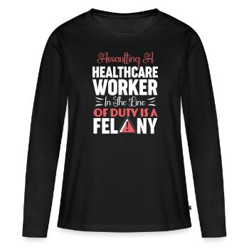 Agression d’un crime de service de ligne de soins de santé - T-shirt manches longues Premium bio Femme - noir - Devant - Julia (174cm)