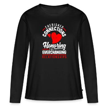 Honorer les relations en constante évolution - T-shirt manches longues Premium bio Femme - noir - Devant - Julia (174cm)