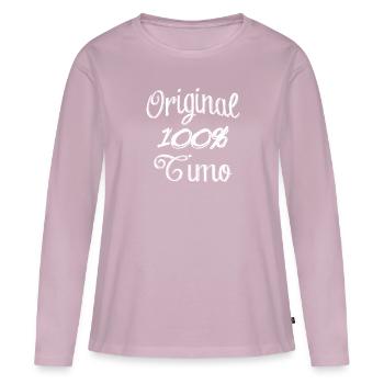 Original 100% Timo - T-shirt manches longues Premium bio Femme - rose poudré - Devant - Julia (174cm)