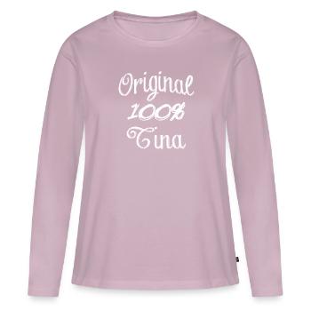 Original 100% Tina - T-shirt manches longues Premium bio Femme - rose poudré - Devant - Julia (174cm)
