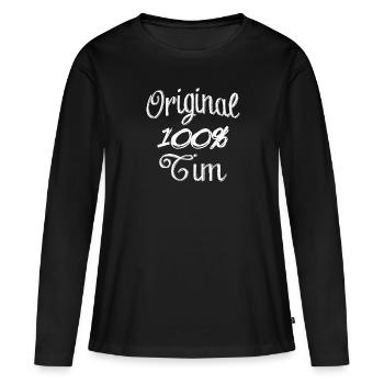 Original 100% Tim - T-shirt manches longues Premium bio Femme - noir - Devant - Julia (174cm)