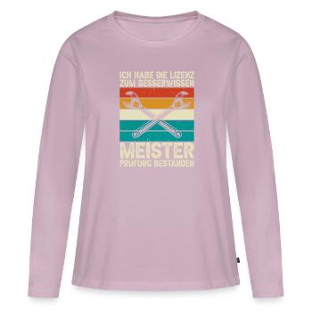Besserwisser Meisterprüfung Geschenkidee - Frauen Premium Bio Langarmshirt - Altrosa - Vorne - Julia (174cm)