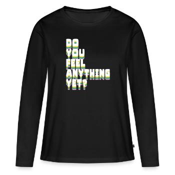 Ressentez-vous encore quelque chose - T-shirt manches longues Premium bio Femme - noir - Devant - Julia (174cm)
