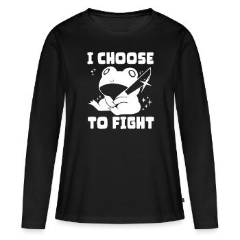 Je choisis le combat - T-shirt manches longues Premium bio Femme - noir - Devant - Julia (174cm)