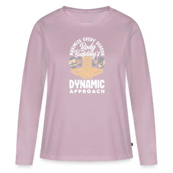 Maximize Every Season Bodybuilding's Dynamic - Frauen Premium Bio Langarmshirt - Altrosa - Vorne - Julia (174cm)