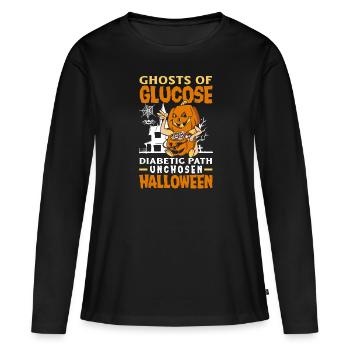 Fantômes du glucose Chemin diabétique Halloween non choisi - T-shirt manches longues Premium bio Femme - noir - Devant - Julia (174cm)