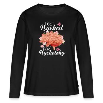I Get Psyched For Psychology - Women's Premium Organic Long Sleeve Shirt - black - Front - Julia (174cm)