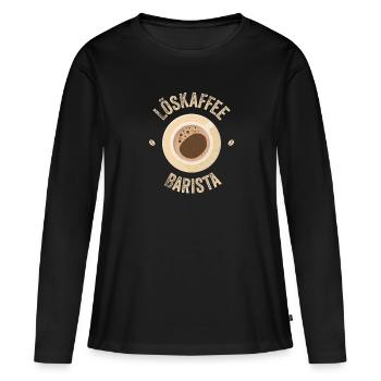 Löskaffee Barista - Frauen Premium Bio Langarmshirt - Schwarz - Vorne - Julia (174cm)