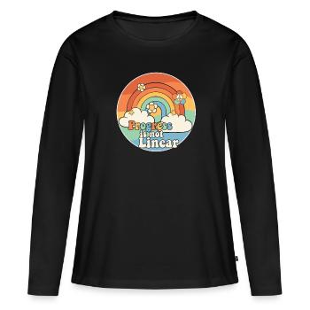 Les progrès de la thérapie ABA ne sont pas linéaires - T-shirt manches longues Premium bio Femme - noir - Devant - Julia (174cm)