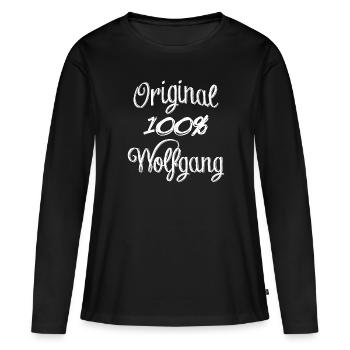 Original 100% Wolfgang - T-shirt manches longues Premium bio Femme - noir - Devant - Julia (174cm)