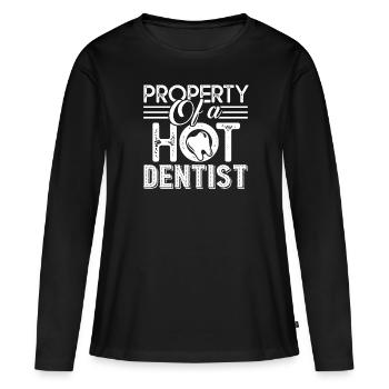 Dentist Property Of A Hot Dentist - Women's Premium Organic Long Sleeve Shirt - black - Front - Julia (174cm)