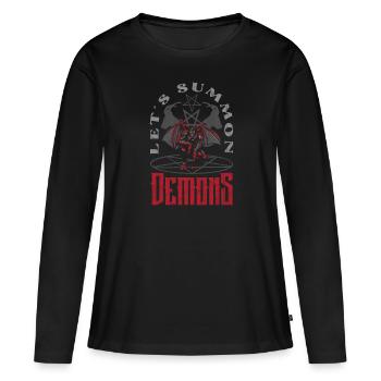 Occulte - T-shirt manches longues Premium bio Femme - noir - Devant - Julia (174cm)