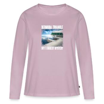 Bermuda Dreieck Propellerflugzeug Mystery Sky - Frauen Premium Bio Langarmshirt - Altrosa - Vorne - Julia (174cm)