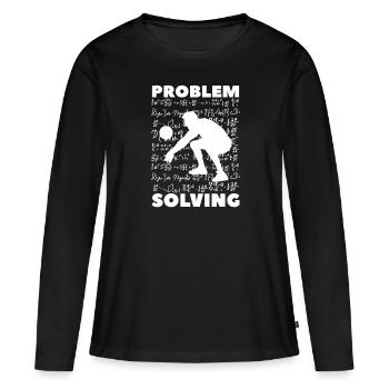 Men Volleyball Coach Libero School Problem Solving - Women's Premium Organic Long Sleeve Shirt - black - Front - Julia (174cm)