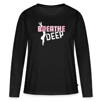 Freediving Deep Freediving - Women's Premium Organic Long Sleeve Shirt - black - Front - Julia (174cm)