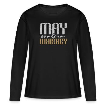 May Contain Whiskey - Frauen Premium Bio Langarmshirt - Schwarz - Vorne - Julia (174cm)
