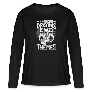 Emoticon Emo American Dreams Emo Thèmes Emocore - T-shirt manches longues Premium bio Femme - noir - Devant - Julia (174cm)