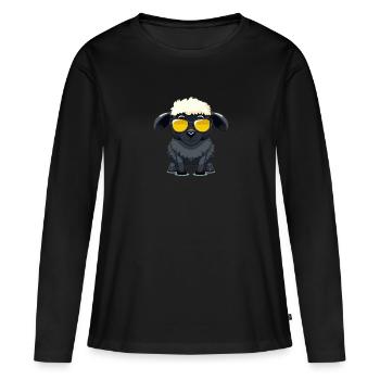 Black Schaaf Trend - Élégant et unique - T-shirt manches longues Premium bio Femme - noir - Devant - Julia (174cm)