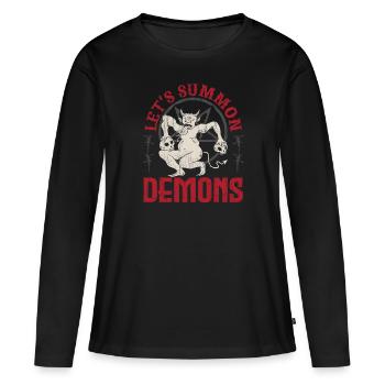 Occulte - T-shirt manches longues Premium bio Femme - noir - Devant - Julia (174cm)