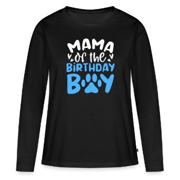 Maman De L’Anniversaire Garçon Chien Anniversaire - T-shirt manches longues Premium bio Femme - noir - Devant - Julia (174cm)