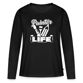 Painter Painter Life - Women's Premium Organic Long Sleeve Shirt - black - Front - Julia (174cm)